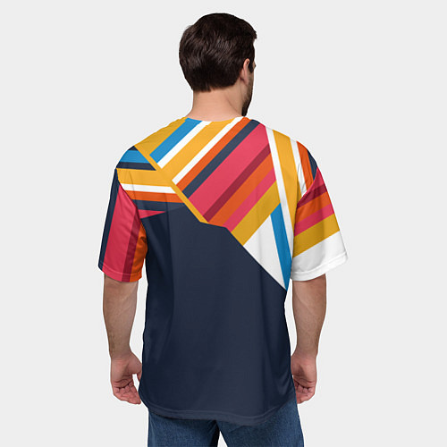 Мужская футболка оверсайз RUSSIA - RETRO COLORS / 3D-принт – фото 4