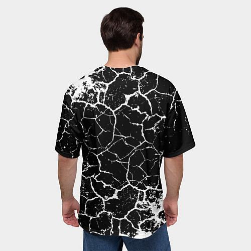 Мужская футболка оверсайз Белая Лава / 3D-принт – фото 4