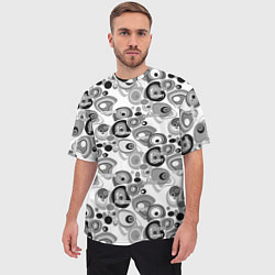 Футболка оверсайз мужская Black and white sport pattern, цвет: 3D-принт — фото 2
