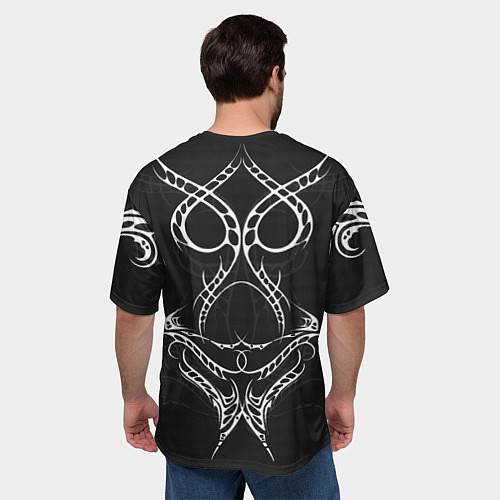 Мужская футболка оверсайз Титуировки на карбоне / 3D-принт – фото 4