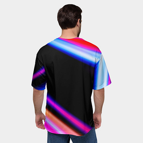 Мужская футболка оверсайз Skoda Speed Lights / 3D-принт – фото 4