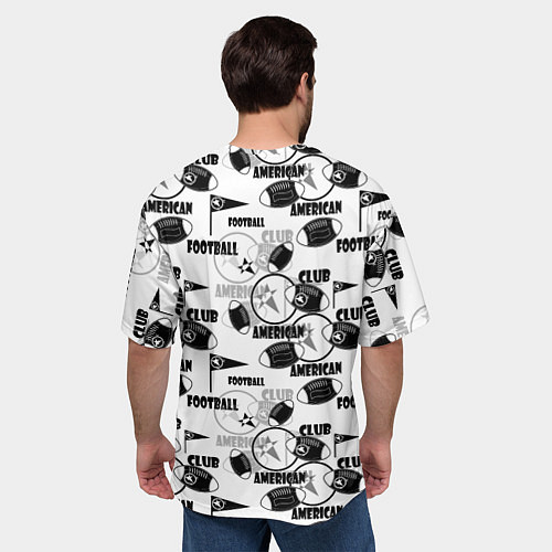 Мужская футболка оверсайз American football club / 3D-принт – фото 4