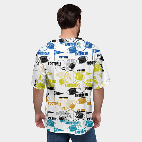Мужская футболка оверсайз American football sports pattern / 3D-принт – фото 4
