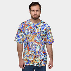 Футболка оверсайз мужская Летний красочный паттерн, цвет: 3D-принт — фото 2