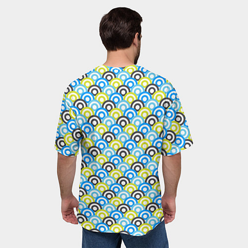 Мужская футболка оверсайз Кружочки разноцветные / 3D-принт – фото 4