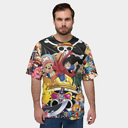 Футболка оверсайз мужская One Pieceгерои, цвет: 3D-принт — фото 2