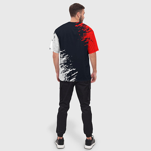 Мужская футболка оверсайз Five Finger Death Punch - краска / 3D-принт – фото 4