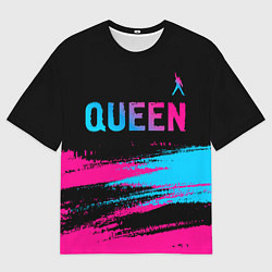 Мужская футболка оверсайз Queen Neon Gradient