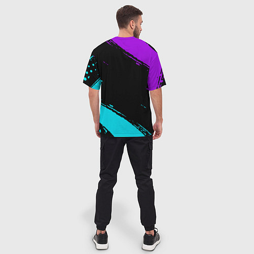 Мужская футболка оверсайз Фредди - neon / 3D-принт – фото 4