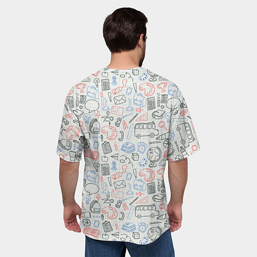 Мужская футболка оверсайз Школьные будни / 3D-принт – фото 4