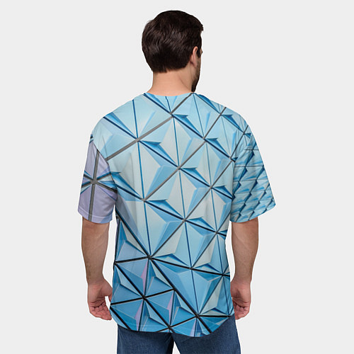 Мужская футболка оверсайз Абстрактная киберпанк броня - Голубой / 3D-принт – фото 4