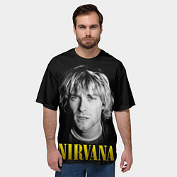 Футболка оверсайз мужская Nirvana - Kurt Donald Cobain, цвет: 3D-принт — фото 2