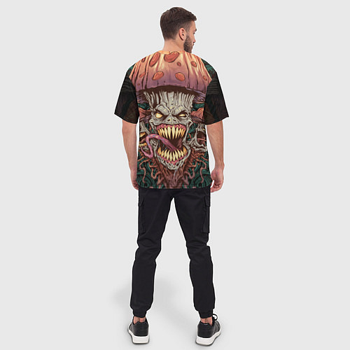 Мужская футболка оверсайз Злые грибы монстры / 3D-принт – фото 4