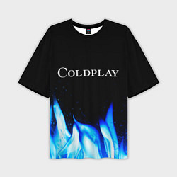 Футболка оверсайз мужская Coldplay Blue Fire, цвет: 3D-принт
