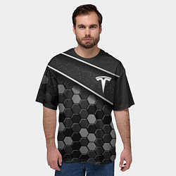 Футболка оверсайз мужская TESLA - ТЕХНОЛОГИЧЕСКАЯ БРОНЯ, цвет: 3D-принт — фото 2