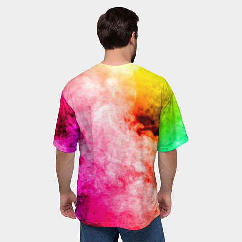 Мужская футболка оверсайз Взрыв Красок I Дым / 3D-принт – фото 4