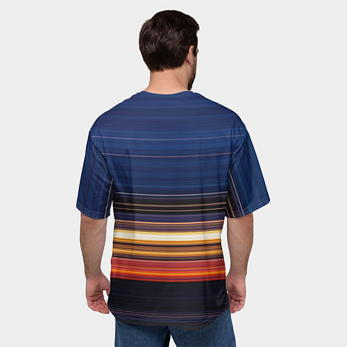 Мужская футболка оверсайз Градиент вечерний закат / 3D-принт – фото 4