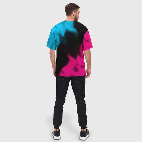 Мужская футболка оверсайз Dota Neon Gradient / 3D-принт – фото 4