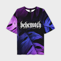 Мужская футболка оверсайз Behemoth Neon Monstera