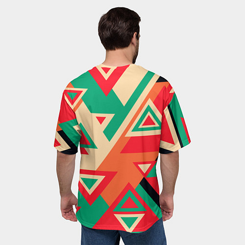 Мужская футболка оверсайз Треугольный хаос / 3D-принт – фото 4