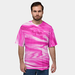 Футболка оверсайз мужская Розовая мраморная текстура, цвет: 3D-принт — фото 2