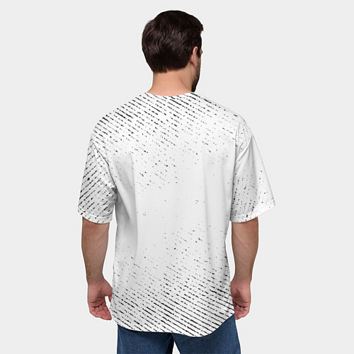 Мужская футболка оверсайз Stray с потертостями на светлом фоне / 3D-принт – фото 4