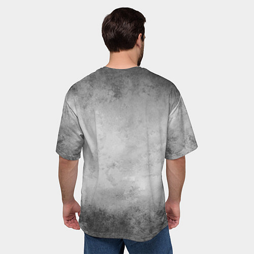 Мужская футболка оверсайз Japan flag on chrome / 3D-принт – фото 4