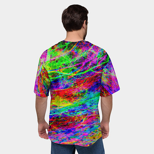 Мужская футболка оверсайз Пожар в лесу / 3D-принт – фото 4