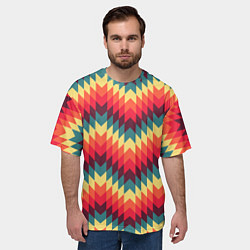 Футболка оверсайз мужская Мексиканские узоры, цвет: 3D-принт — фото 2