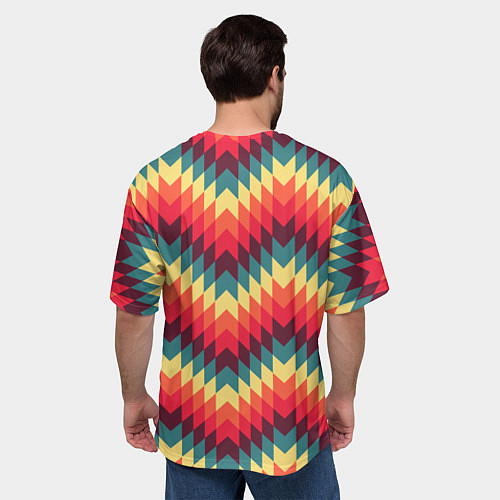 Мужская футболка оверсайз Мексиканские узоры / 3D-принт – фото 4