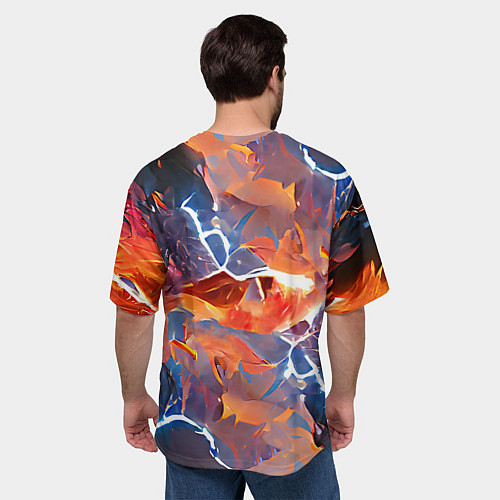 Мужская футболка оверсайз Fire thunder / 3D-принт – фото 4