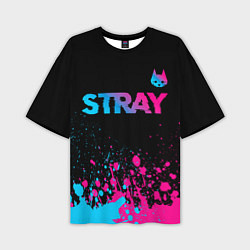 Мужская футболка оверсайз Stray - neon gradient logo