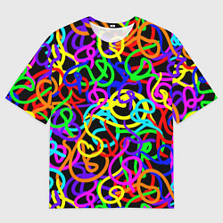 Мужская футболка оверсайз Неоновый беспорядок