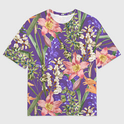 Футболка оверсайз мужская Яркий Цветочный Сад, цвет: 3D-принт