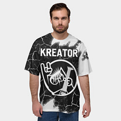 Футболка оверсайз мужская Kreator кот - краска, цвет: 3D-принт — фото 2