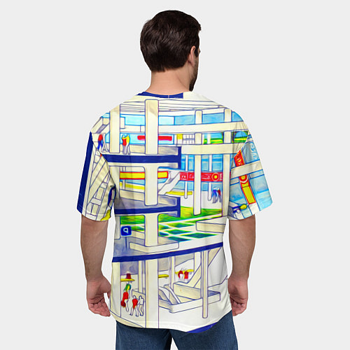 Мужская футболка оверсайз Счастливый город / 3D-принт – фото 4