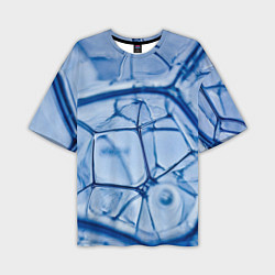 Футболка оверсайз мужская Абстрактная синяя ледяная броня, цвет: 3D-принт
