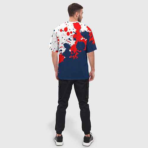 Мужская футболка оверсайз Сборная Англии Краска / 3D-принт – фото 4