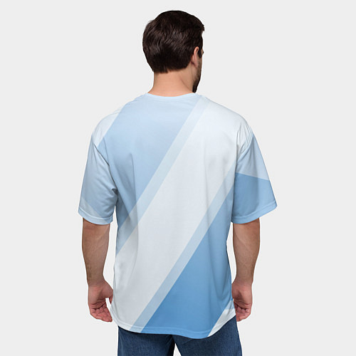 Мужская футболка оверсайз Tottenham hotspur Голубые полосы / 3D-принт – фото 4