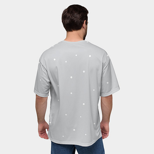 Мужская футболка оверсайз Новогодний Мопс в очках / 3D-принт – фото 4