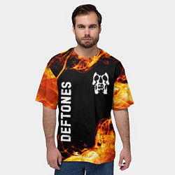 Футболка оверсайз мужская Deftones и пылающий огонь, цвет: 3D-принт — фото 2