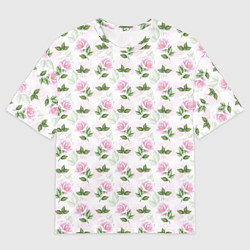 Футболка оверсайз мужская Садовые розы, паттерн, цвет: 3D-принт