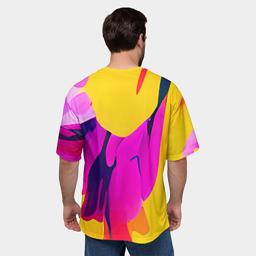 Мужская футболка оверсайз Яркие позитивные узоры / 3D-принт – фото 4