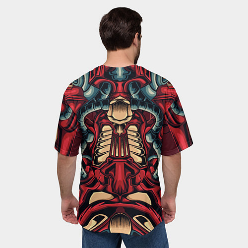 Мужская футболка оверсайз Галактический костюм робота / 3D-принт – фото 4