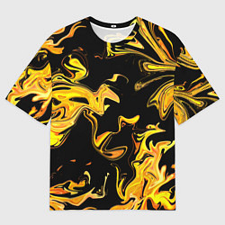 Мужская футболка оверсайз Огненная лава флюид