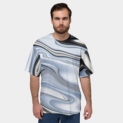 Футболка оверсайз мужская Серебристая поверхность воды, цвет: 3D-принт — фото 2