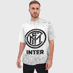 Футболка оверсайз мужская Inter с потертостями на светлом фоне, цвет: 3D-принт — фото 2