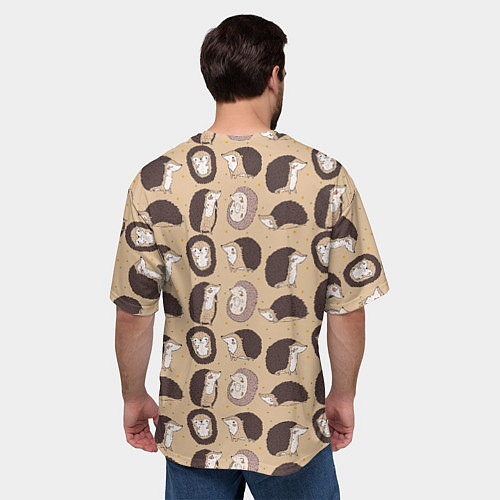 Мужская футболка оверсайз Charming hedgehogs / 3D-принт – фото 4