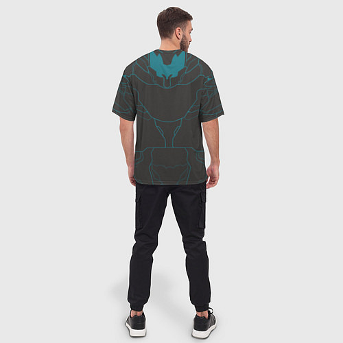 Мужская футболка оверсайз Кибер медведь / 3D-принт – фото 4