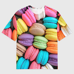 Мужская футболка оверсайз Цветные Макаруны